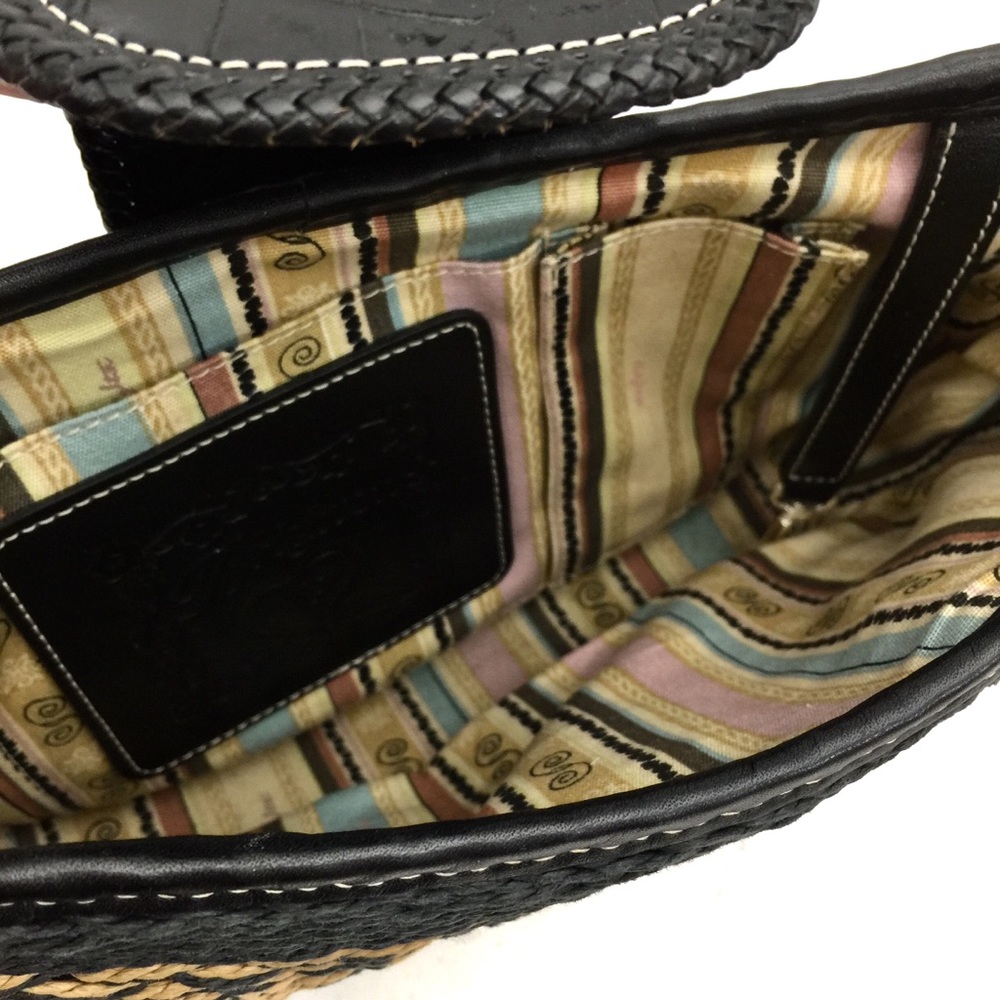 - SOLD - Brighton Black & Tan “Sydney” Straw & Leather Bag - Picture 8 of 8